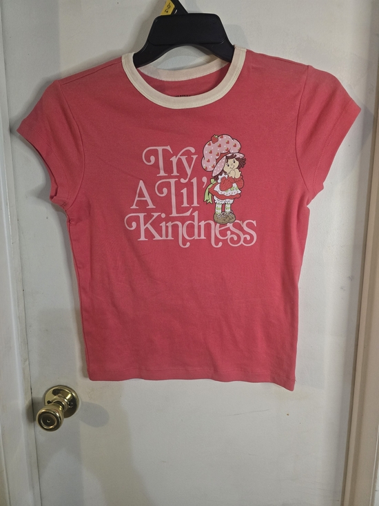 Strawberry Shortcake Tops - Pink Short Sleeve 'Try A Little Kindness' Graphic Tee
